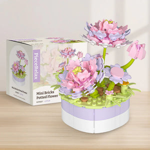 PieceRelax Mini Bricks Potted Lotus 3D Puzzle