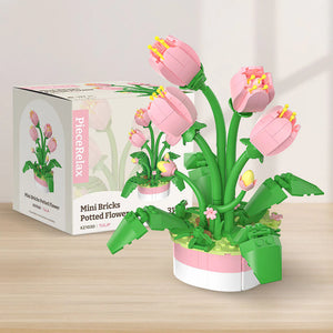 PieceRelax Mini Bricks Potted Tulip 3D Puzzle