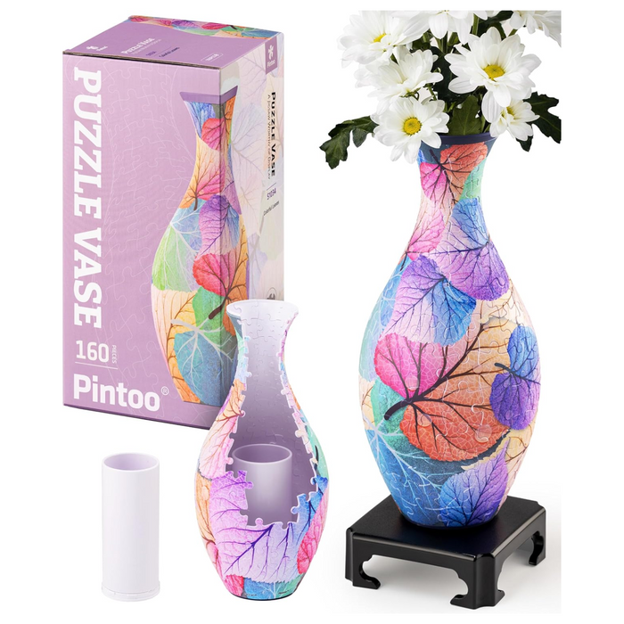 Pintoo - S1034 - 3D Puzzle Colorful Leaves Unique Flower Vase 160pcs