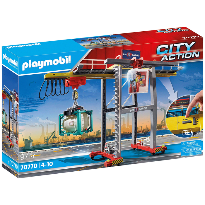Playmobil 70770 City Action Cargo Crane with Container Castle Toys