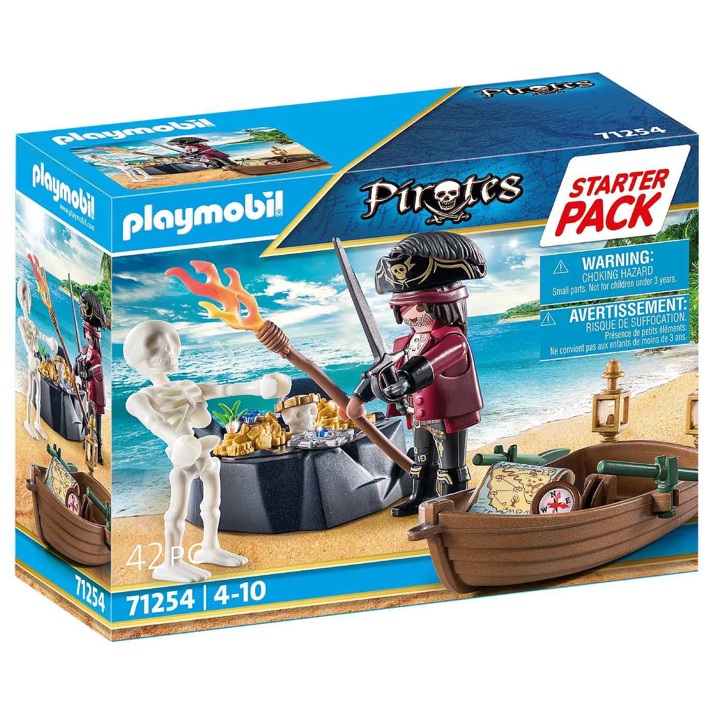 Playmobil - 71254 | Pirates: Pirate with Rowing Boat Starter Pack Castle Toys