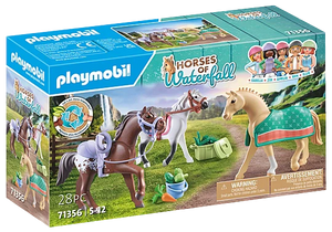 Playmobil - 71356 | Horses of Waterfall: Three Horses with Saddles