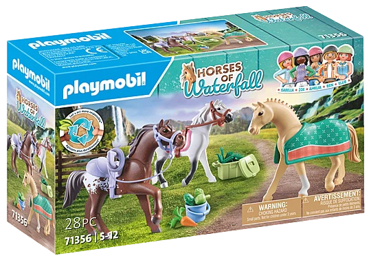 Playmobil - 71356 | Horses of Waterfall: Three Horses with Saddles