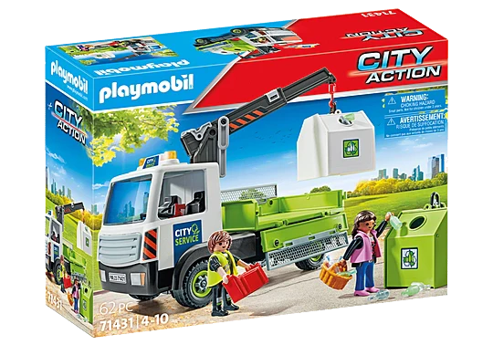 Playmobil - 71431 | City Cleaning: Glass Recycling Truck with Container