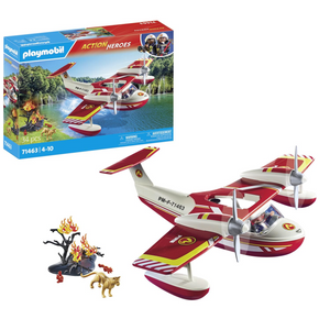 Playmobil - 71463 | Action Heroes: Firefighting Sea Plane with Extinguishing Function