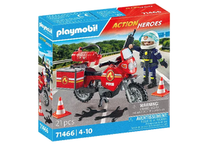 Playmobil - 71466 | Action Heroes: Fire Motorcycle & Oil Spill Incident