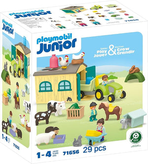 Playmobil - 71656 | Junior: Farm Adventure with Tractor, Trailer, and Animal Friends