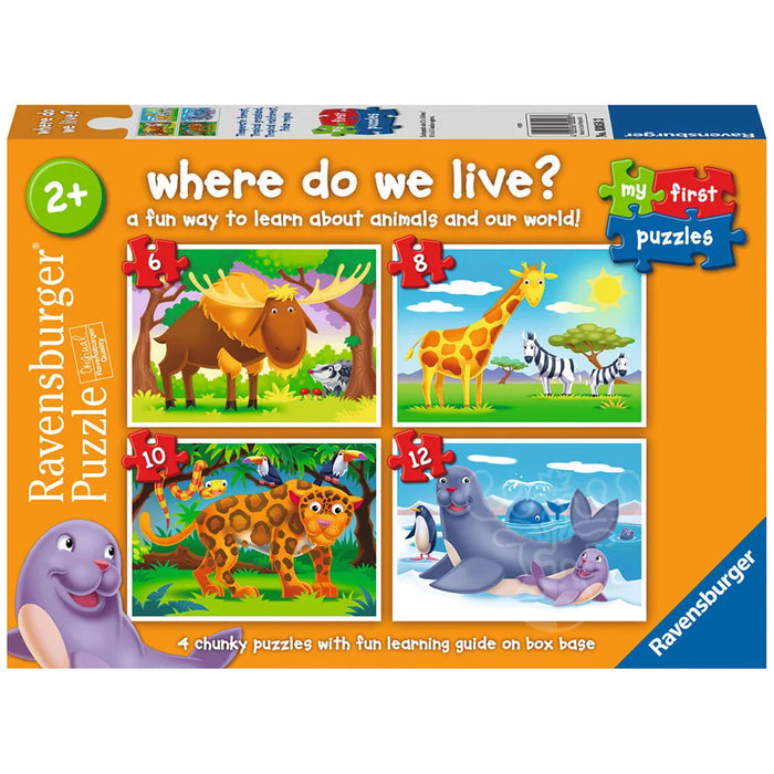 Ravensburger - 03058 | Where Do We Live? - 6/8/10/12 PC Puzzle