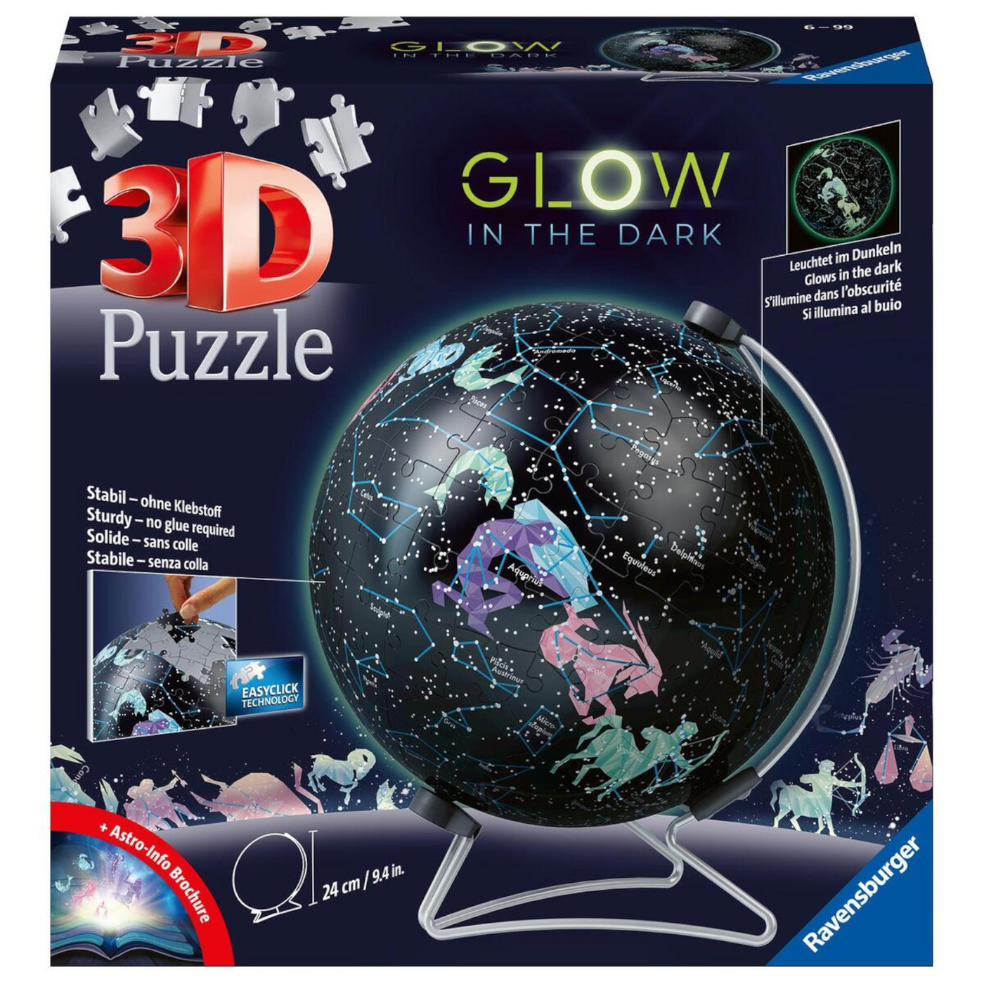 Ravensburger - 3D Puzzle - The Earth World Globe - 540 Piece Jigsaw Puzzle  