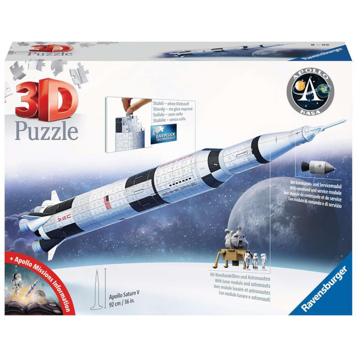 Ravensburger - 11545 | Apollo Saturn V Rocket - 440 PC 3D Puzzle
