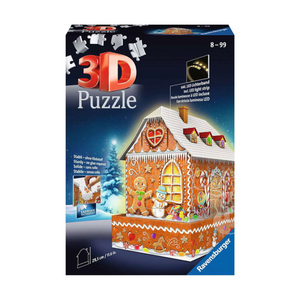 Ravensburger - 11568 | Gingerbread House - Night Ed. 216 PC 3D Puzzle