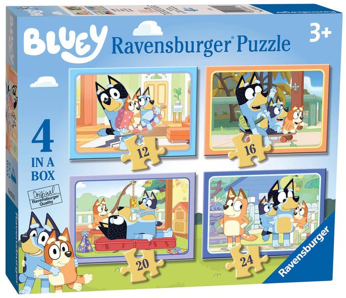 Ravensburger - 03111 | Ravensburger Bluey - 4 in Box (12, 16, 20, 24 Pieces) Puzzle