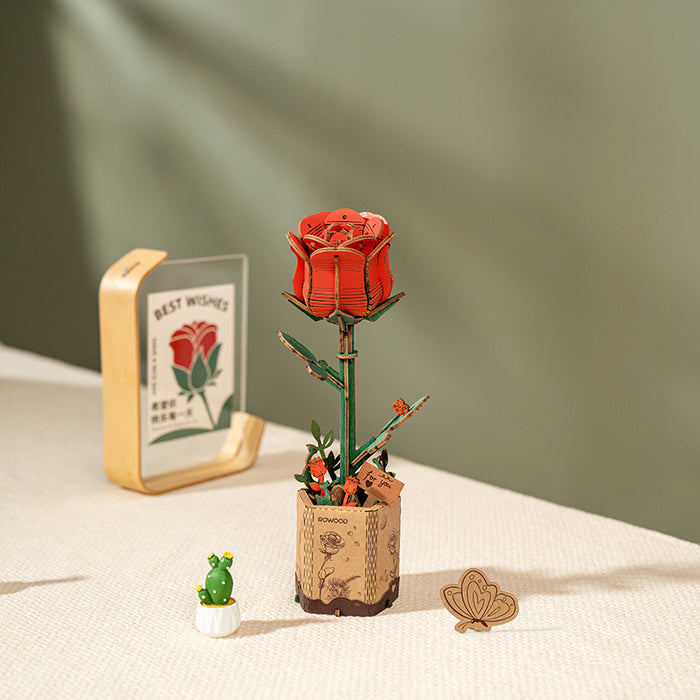 Robotime - TW021 | Wooden Bloom Craft - Red Rose