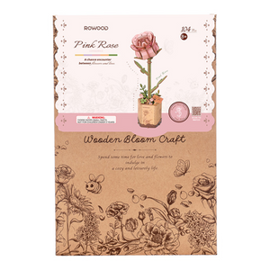 Robotime - TW041 | Wooden Bloom Craft - Pink Rose
