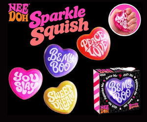 Schylling - SSHND27 | (PRE-ORDER) Sparkle Squish Hearts NeeDoh (Assorted, One Per Purchase)