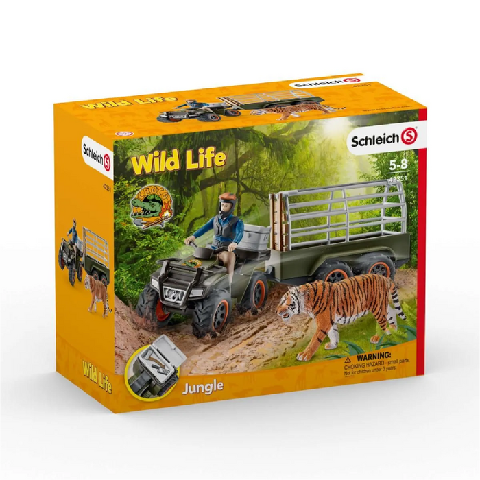Schleich - 42351 | Wild Life: Quad Bike with Trailer and Ranger