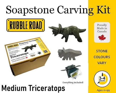 Studiostone Creative - 75371 | Soapstone Carving Kit - Triceratops