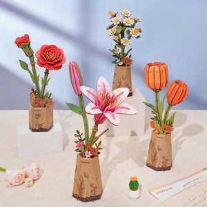 Robotime - TW071 | Wooden Bloom Craft - Pink Lily