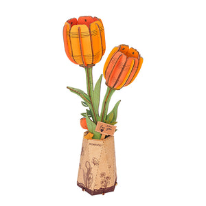 Robotime - TW081 | Wooden Bloom Craft - Orange Tulip