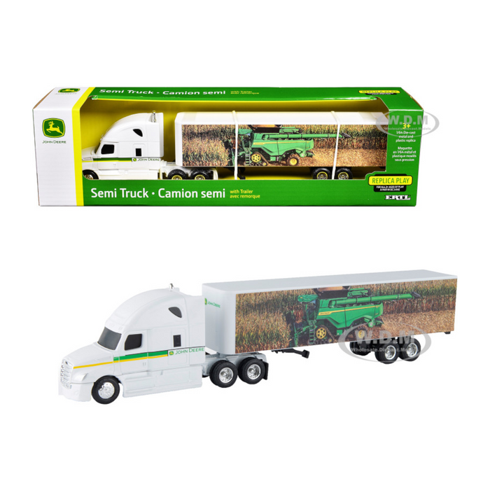 Tomy - 45876 | Semi Truck w/ "John Deere" White w/ Green Stripes