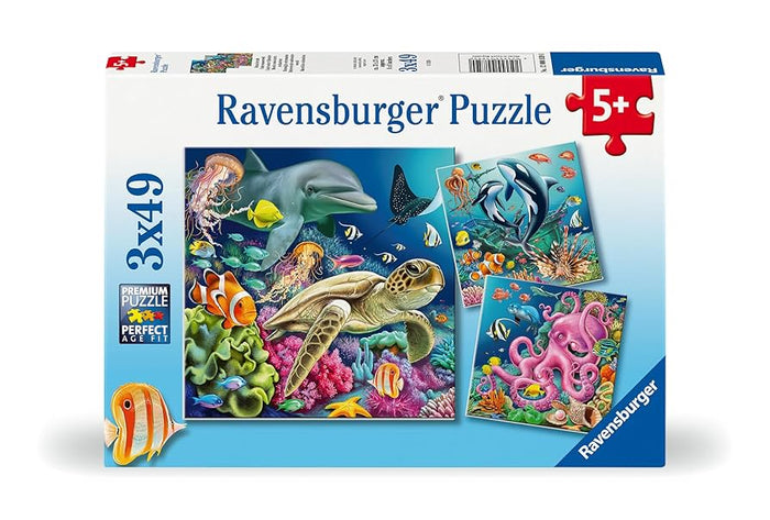 Ravensburger - 12000859 | Underwater Sealife Adventure 3x49 pieces Puzzle