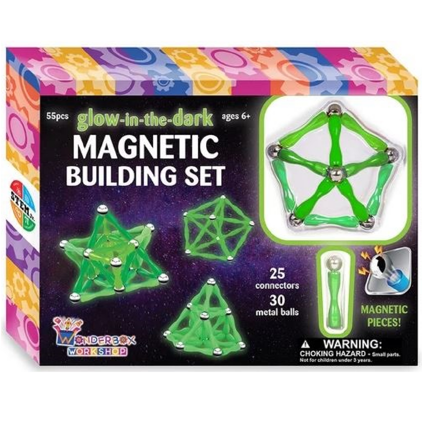 Wonderbox Workshop WW038 Glow in the Dark Magnetic Building