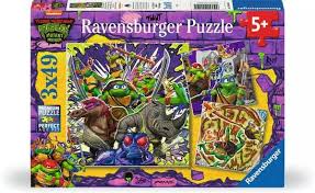 Ravensburger - 12004012 | TMNT: Turtles In Action! 3x49 PC Puzzles