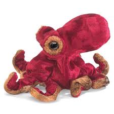 Folkmanis Puppets - 2767 | Mini Red Octopus Finger Puppet