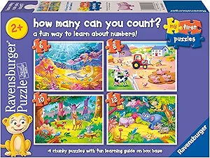 Ravensburger - 12004065 | My First Puzzle - How Many Can You Count? 6/8/10/12 Piece Puzzle