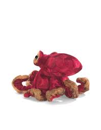 Folkmanis Puppets - 2767 | Mini Red Octopus Finger Puppet