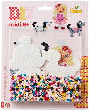 Hama Beads - 4214 | Large Bead Kit Blister Pack - Girl with Dogs