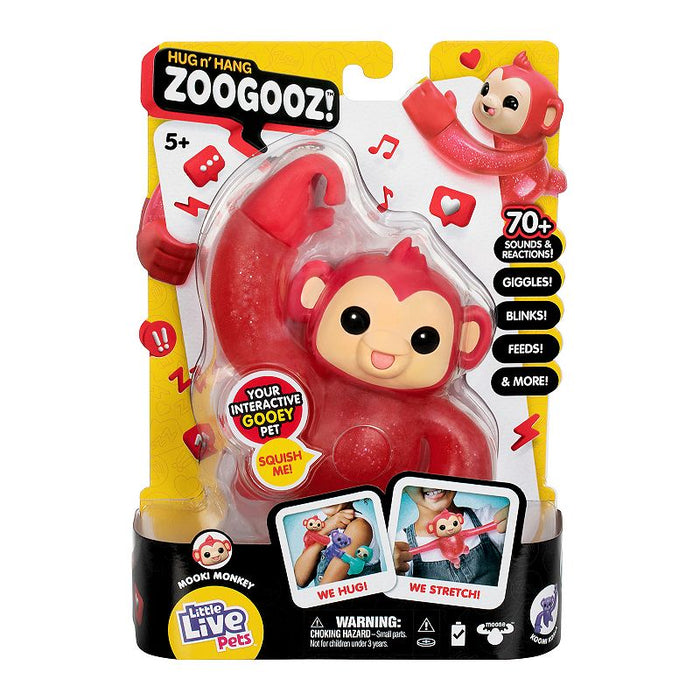 Moose Games - 26606 | Little Live Pets Hug N Hang Zoogooz - Mooki Monkey (Pink)