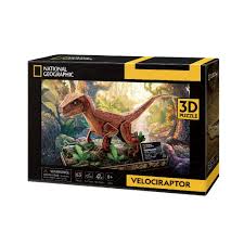 Incredible Group - DS1053H | National Geographic Velociraptor 63 Piece 3D Puzzle