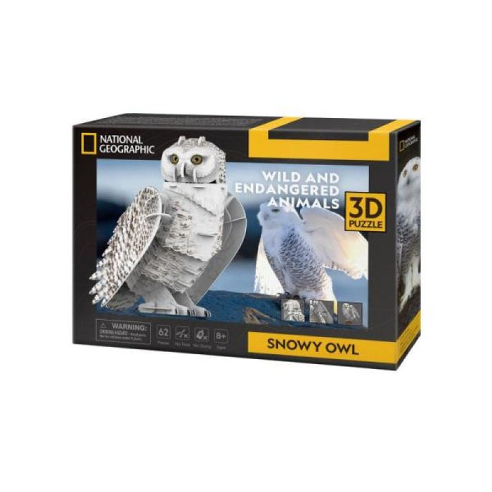 Incredible Group - DS1079H | National Geographic Snowy Owl 62 PC 3D Puzzle