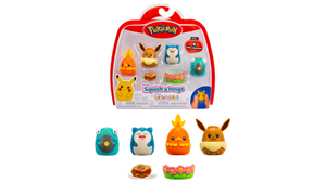 Incredible Group - 82323 | Squish-a-Longs Pokemon Figures 4 Pack - Eevee, Snorlax, Bellibot & Torchic