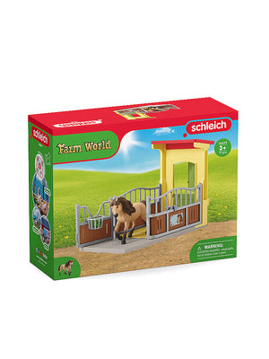 Schleich - 42609 | Farm World: Iceland Pony Stallion with Pony Box & Accessories