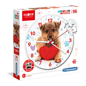 Clementoni - 230396 | Cute Puppy Clock 96 Pc Puzzle