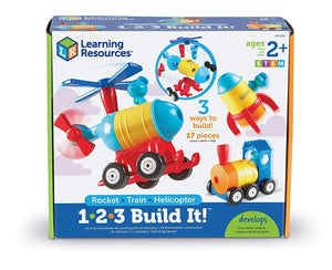 Learning Resources - LER2859 | 1-2-3 Build It!: Rocket, Train, Helicopter