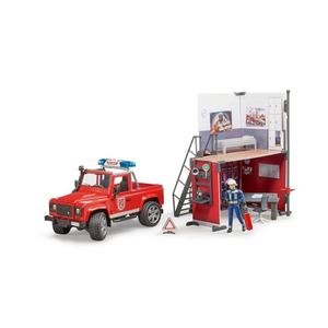 Bruder - 62701 | Emergency: Fire Station wit Land Rover Defender