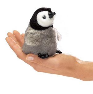 Folkmanis Puppets - 2680 | Mini Baby Emperor Penguin - Finger Puppet