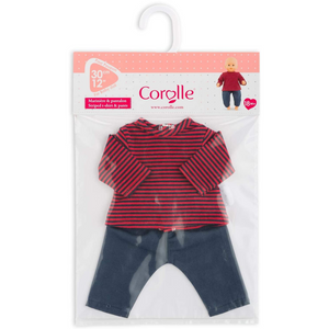 Corolle - 110390 | 12" Pants & Striped T-Shirt