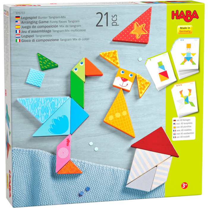 Haba - 305777 | Arranging Game Funny Faces Tangram Wooden Tiles