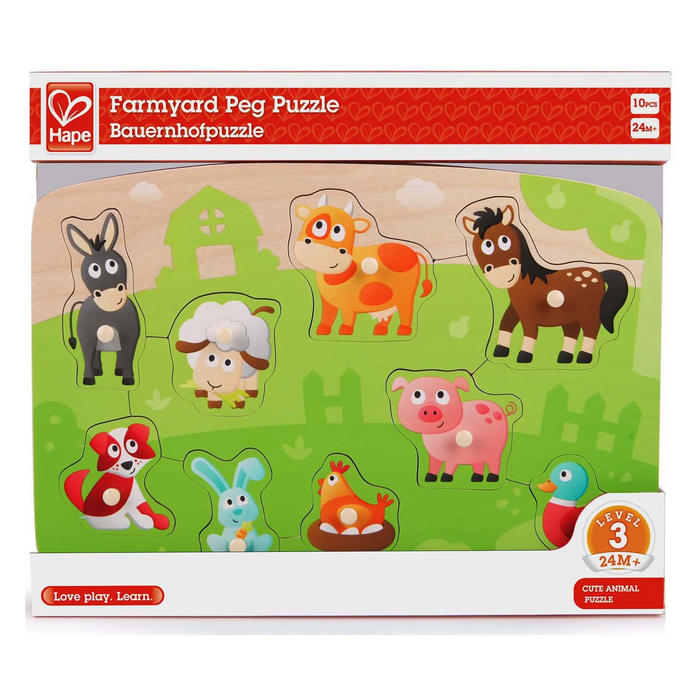 Hape - E1408 | Farmyard Peg Puzzle