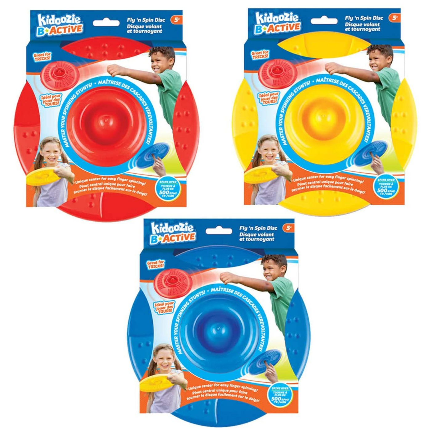 Kidoozie - G02642  Fly 'N Spin Disc - Assorted Colours (One Per