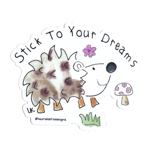 Laura Kelly Designs - ST-HEDGEHOG-L | Vinyl Sticker - Hedgehog - Stick to Your Dreams