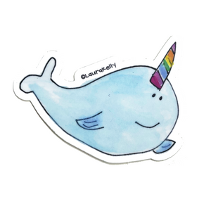 Laura Kelly Designs - ST-NARWHAL-L | Vinyl Sticker - Narwhal