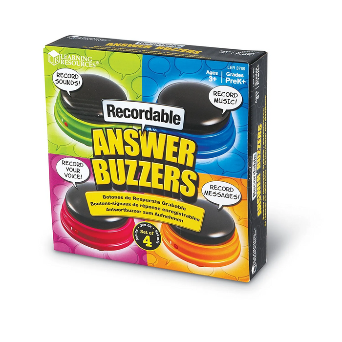 Learning Resources - LER3769 | Recordable Answer Buzzer - 4 PC Set