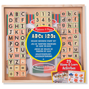 Melissa & Doug - 40118 | Deluxe Wooden Stamp Set ABC's 123's