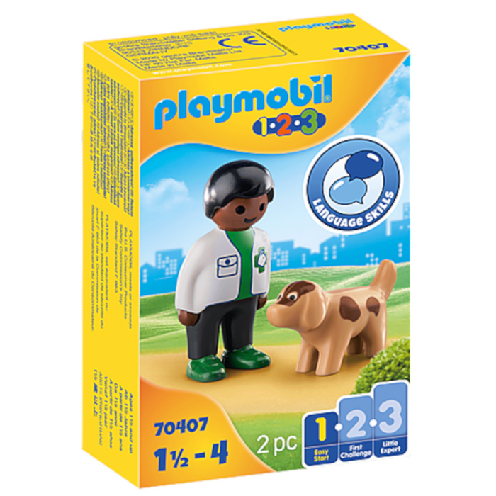 Playmobil - 70407 | 1.2.3: Vet with Dog