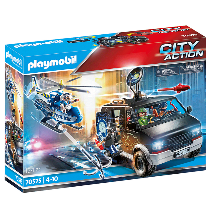 Playmobil - 70575 | City Action: Helicopter Pursuit with Runaway Van